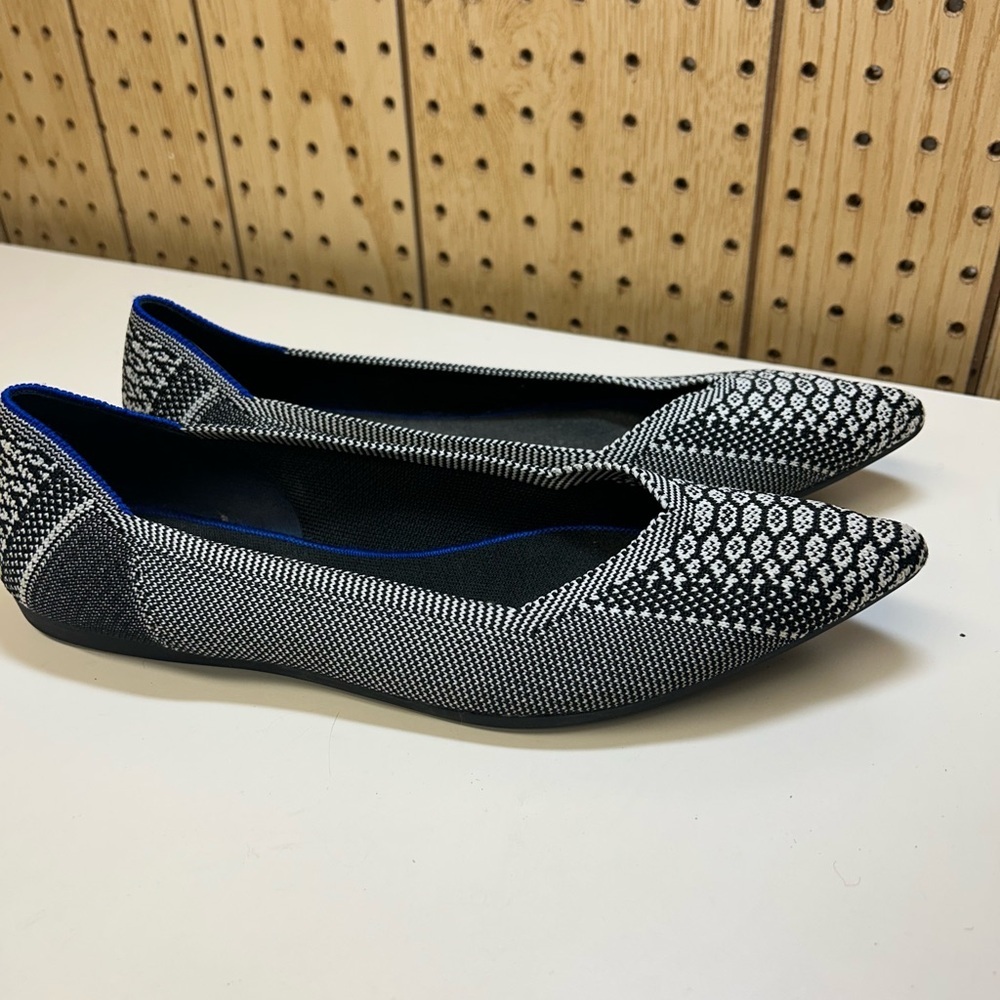 Rothy's Python Black And White Patterned Flats